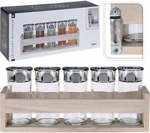 My home מטבח 6X Spice Jars Bottles Airtight Salt Container with Lid Square Seasoning Bottle